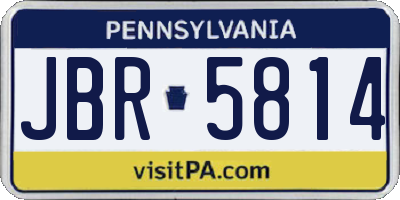 PA license plate JBR5814