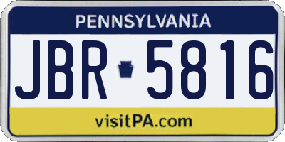 PA license plate JBR5816