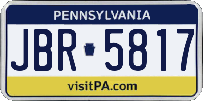 PA license plate JBR5817