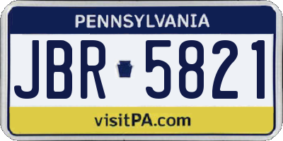 PA license plate JBR5821