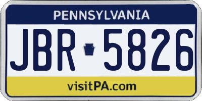 PA license plate JBR5826