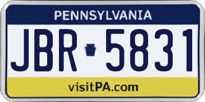 PA license plate JBR5831