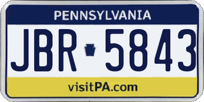 PA license plate JBR5843