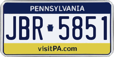 PA license plate JBR5851