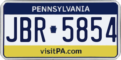 PA license plate JBR5854