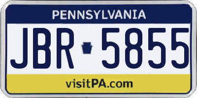 PA license plate JBR5855