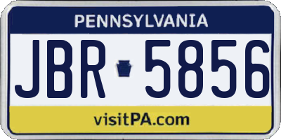 PA license plate JBR5856