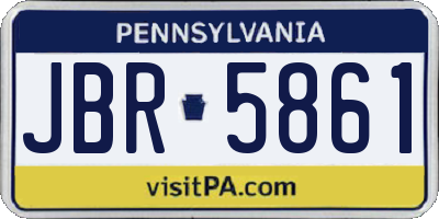 PA license plate JBR5861