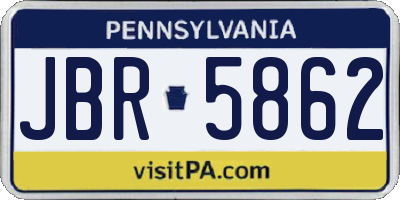 PA license plate JBR5862