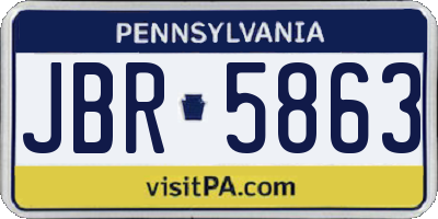 PA license plate JBR5863