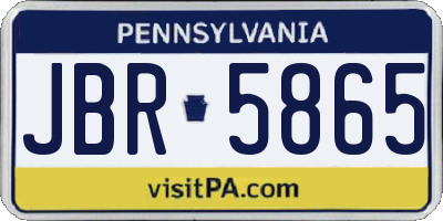 PA license plate JBR5865