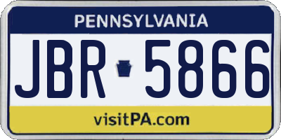 PA license plate JBR5866