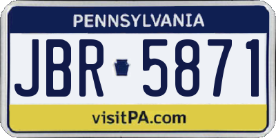 PA license plate JBR5871