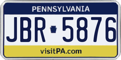 PA license plate JBR5876