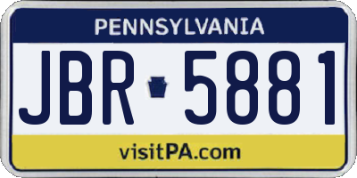 PA license plate JBR5881