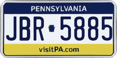PA license plate JBR5885