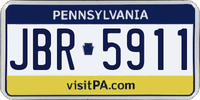 PA license plate JBR5911