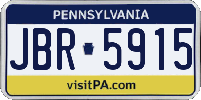 PA license plate JBR5915