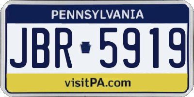 PA license plate JBR5919