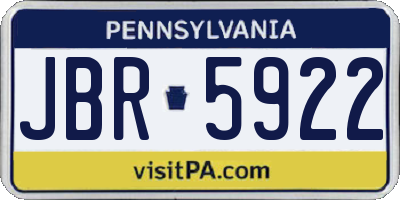 PA license plate JBR5922
