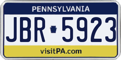 PA license plate JBR5923