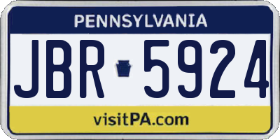 PA license plate JBR5924