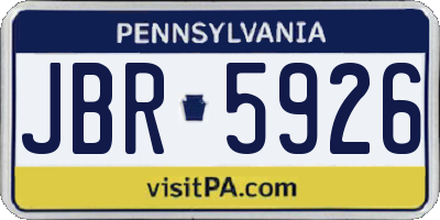 PA license plate JBR5926