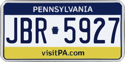 PA license plate JBR5927