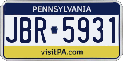 PA license plate JBR5931