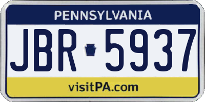 PA license plate JBR5937