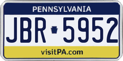 PA license plate JBR5952