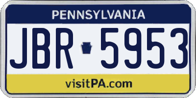 PA license plate JBR5953