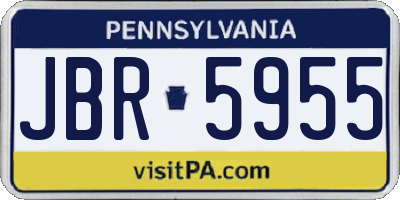 PA license plate JBR5955