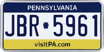 PA license plate JBR5961
