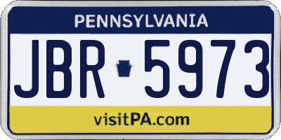 PA license plate JBR5973