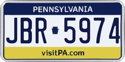 PA license plate JBR5974