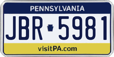 PA license plate JBR5981