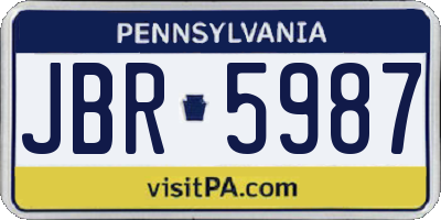 PA license plate JBR5987