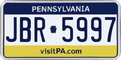 PA license plate JBR5997