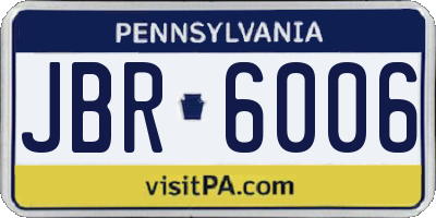 PA license plate JBR6006