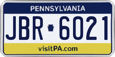PA license plate JBR6021