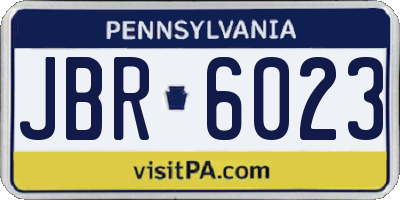 PA license plate JBR6023