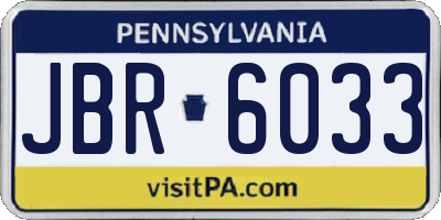 PA license plate JBR6033