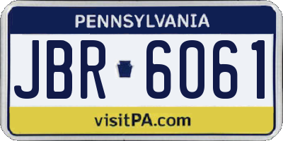 PA license plate JBR6061