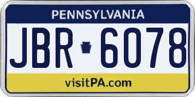 PA license plate JBR6078