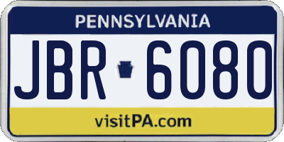 PA license plate JBR6080