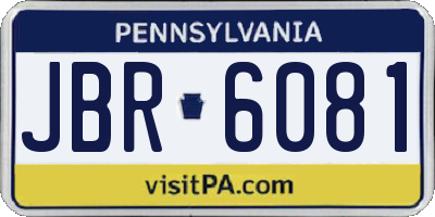 PA license plate JBR6081