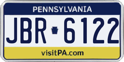 PA license plate JBR6122