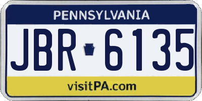 PA license plate JBR6135