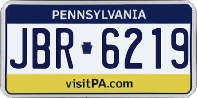 PA license plate JBR6219
